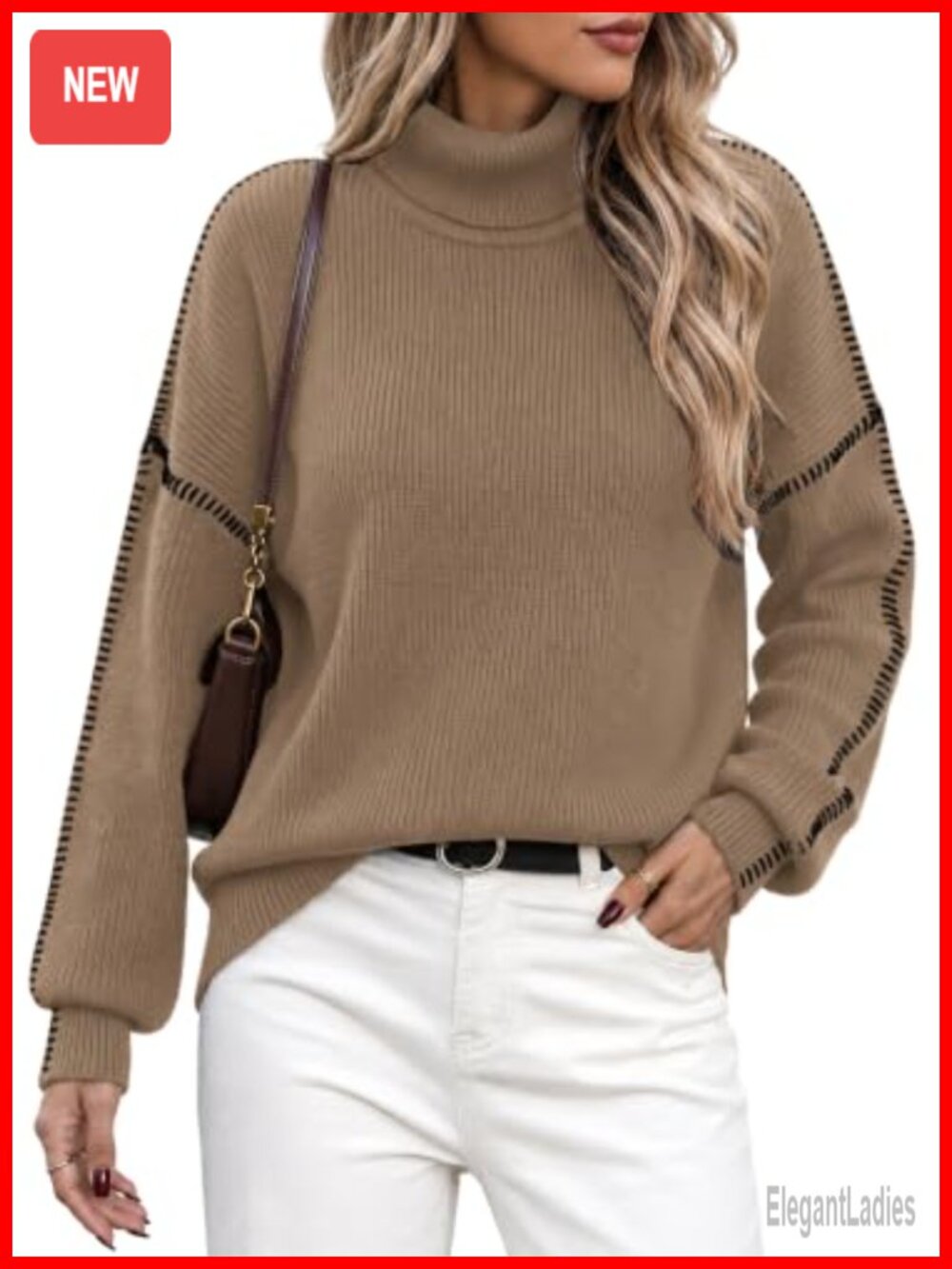 Oversized Chunky Turtleneck Tunic Sweater Viscose Nylon Blend Fall Winter